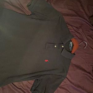 Black with red logo polo shirt size medium